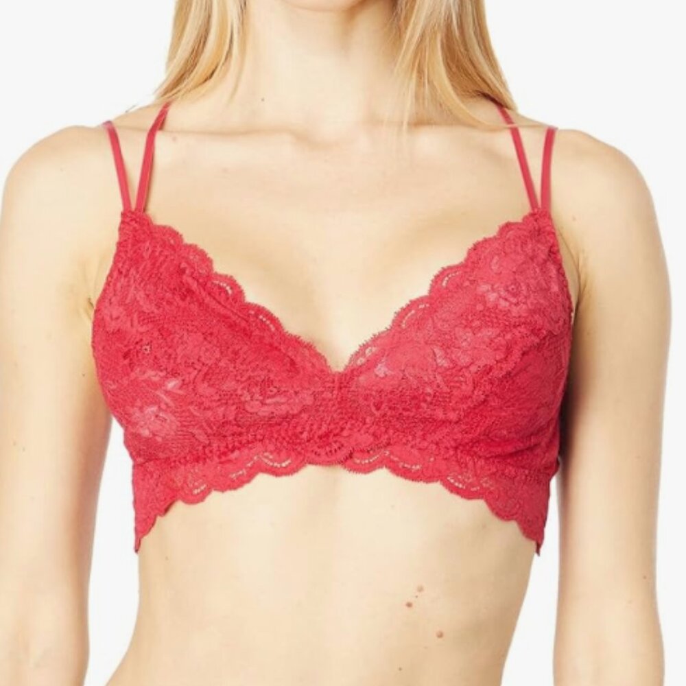 Cosabella Never Say Never Strappy Bralette NEW Large Women mystic red Lace Italy